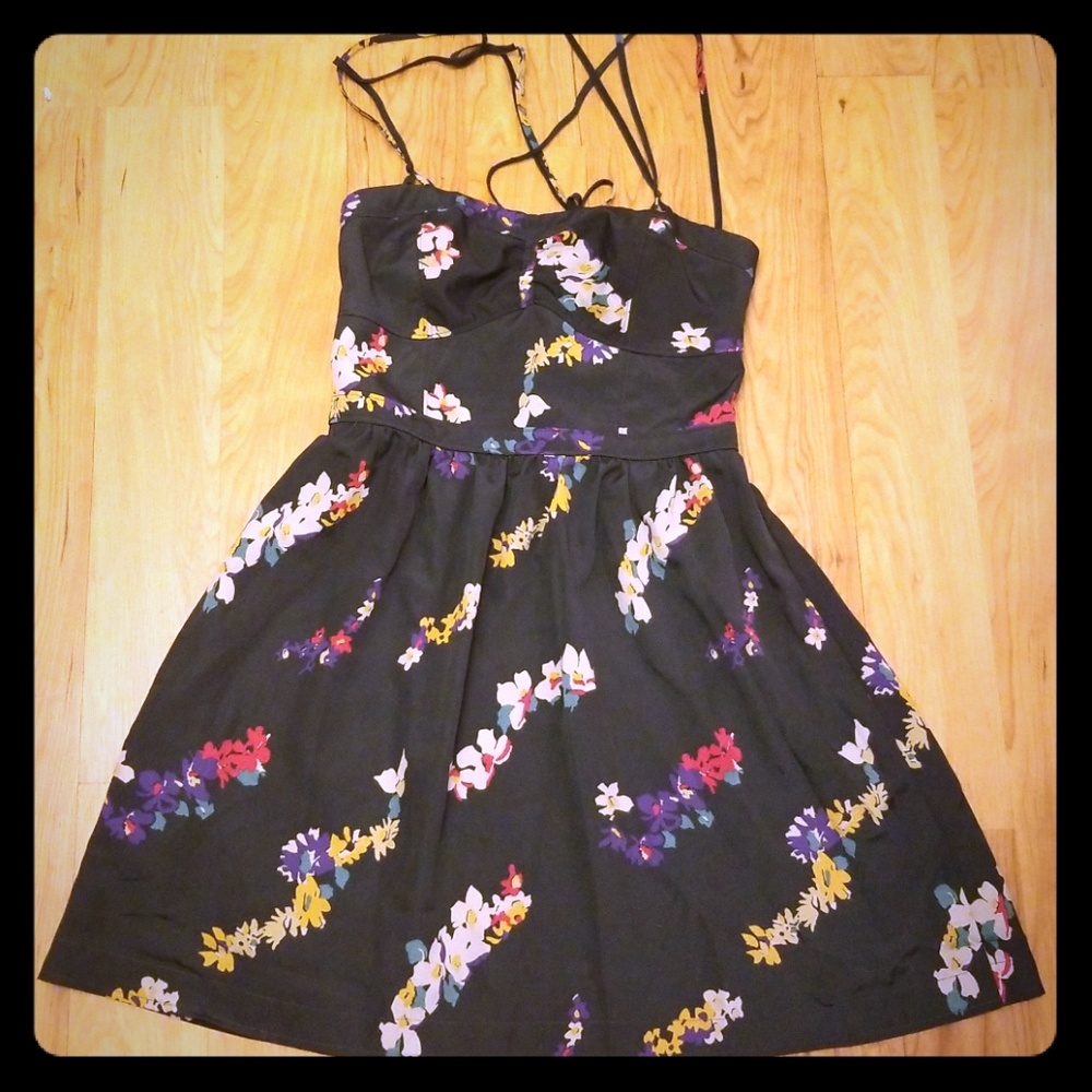 Floral silky material dress
